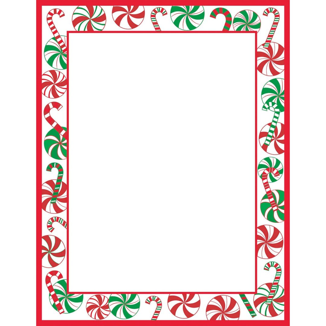Great Papers! Peppermint Party Holiday Stationery Letterhead, 8.5" x 11", Printer Friendly, 80 sheets